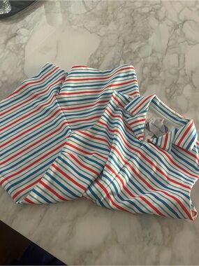 Addison Bay Striped Zip Romper in White, Blue & Red - Perfect for 4th of July!